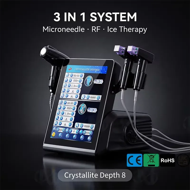 3‑in‑1 Machine Crystallite Depth8 Ice Hammer Anti‑Aging Scar Stretch Mark Salon Care Device