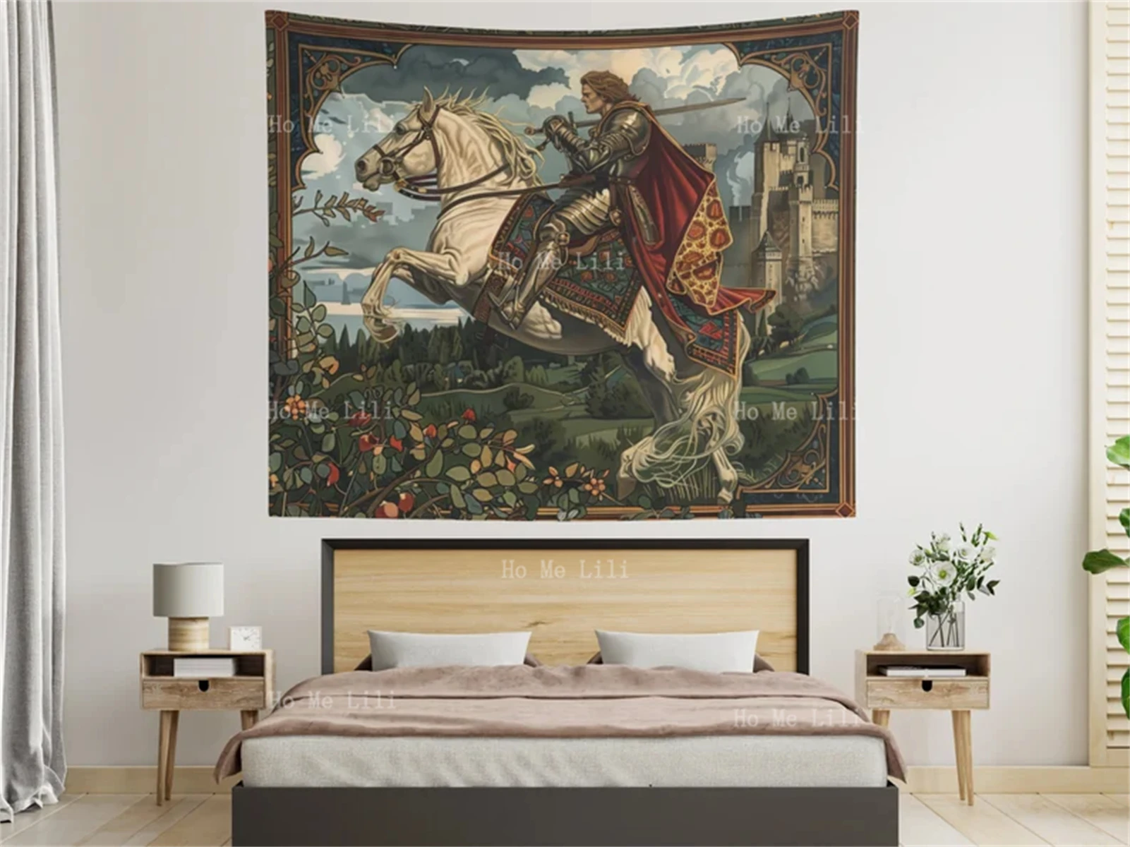 Renaissance Medieval Tapestry Gothic Wall Art King Arthur Wall Hanging