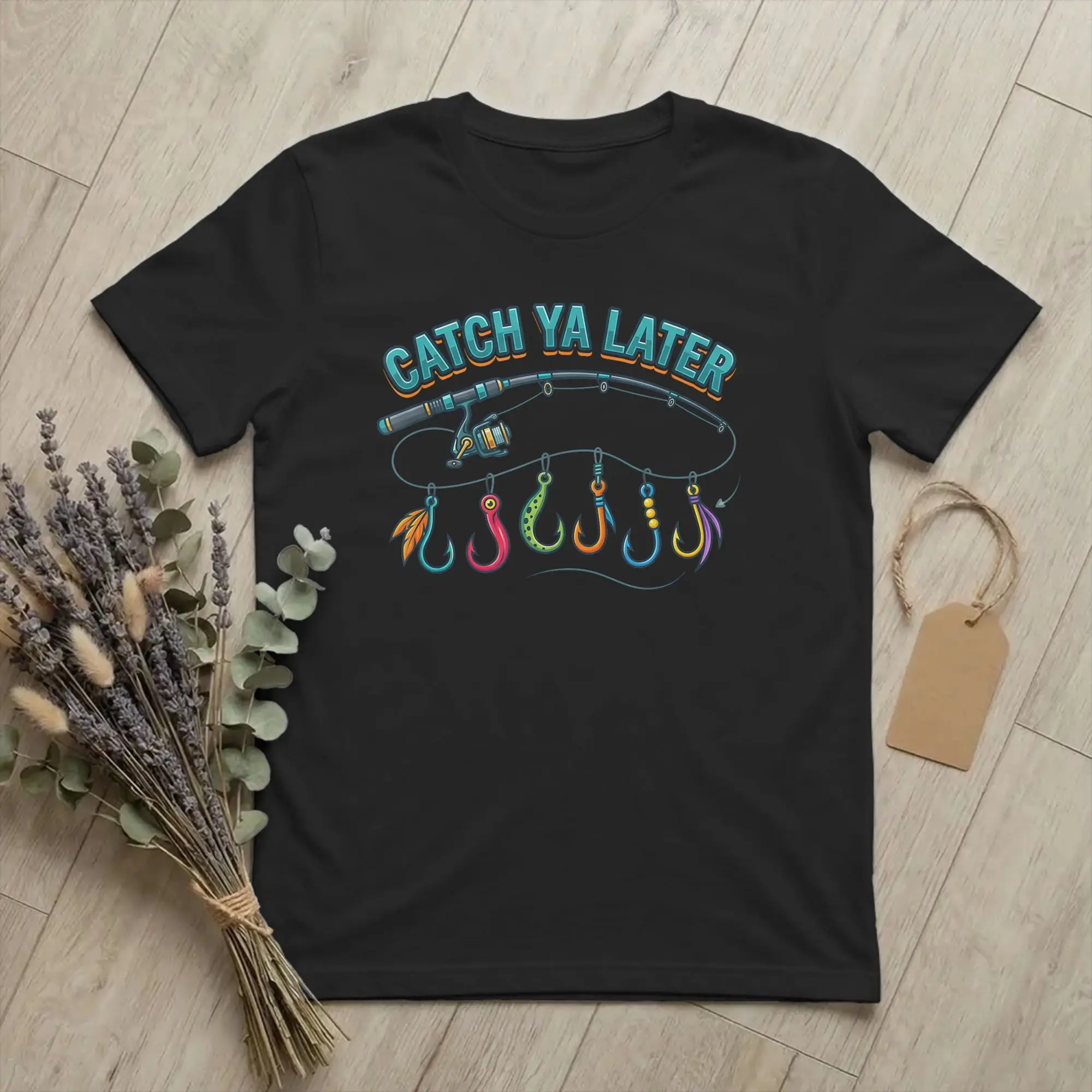Catch Ya Later Fishing Fisherman T-Shirt for Men Dad Son Gift Vintage Cotton Tees Crewneck Short Sleeve T Shirt Plus Size Tops