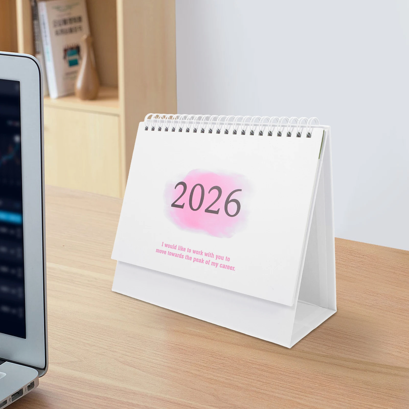 Calendario de escritorio 2026, compacto, rosa, pequeño, con tapa de pie para planificación diaria, organizador de programación, decoración de mesa para el hogar y la Oficina