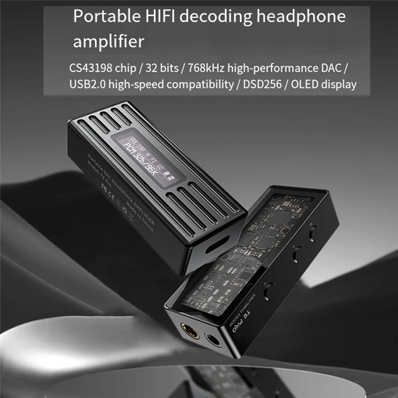 

-ABAB TE PRO Portable High-Resolution Audio Hifi DAC Amp 3.5Mm And 4.4Mm Outputs With Dual High-Performance CS43198 DAC