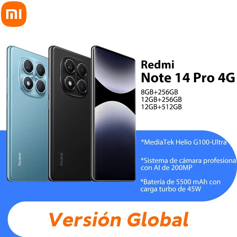 World Premiere Global Version Xiaomi Redmi Note 14 Pro 4G Smartphone 200MP AI Camera MediaTek Helio G100-Ultra 6.67