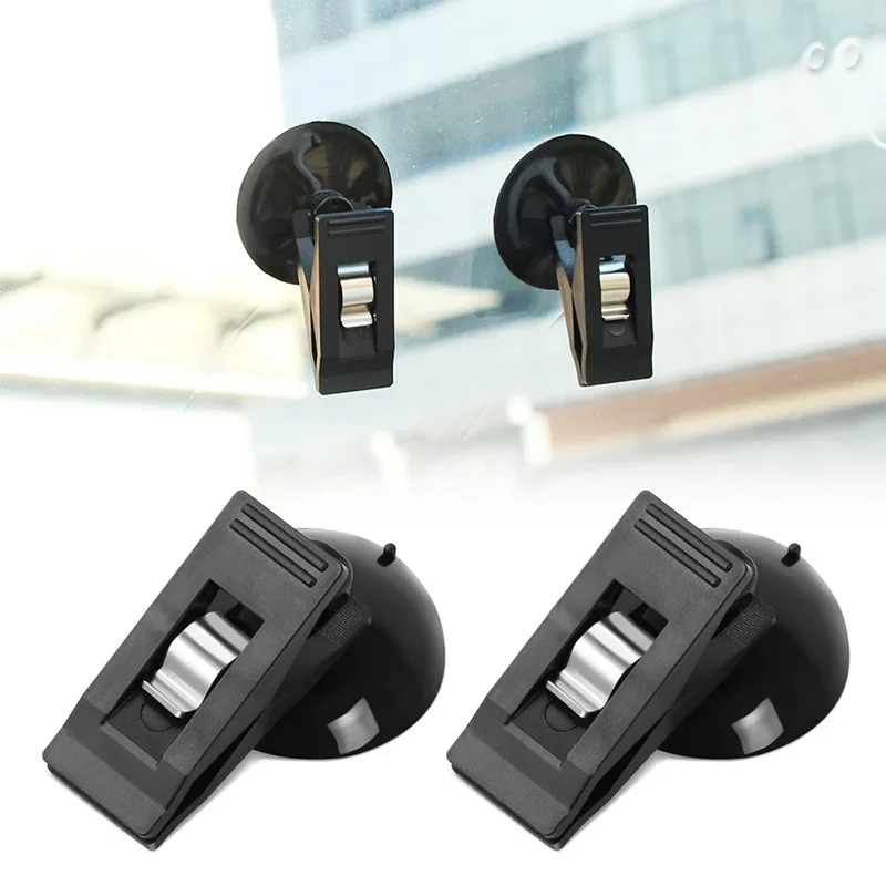 2pcs Fixing Tools Suction Cup Plastic Car Window Sun Visor Convenient Clips Clamped Towel Ticket Auto Interior Fastener