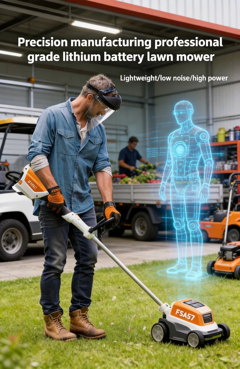 

Small Household Rechargeable Lawn Mower, Lithium Battery Multifunctional Lawn Mower, FSA57 Electric Lawn Mower