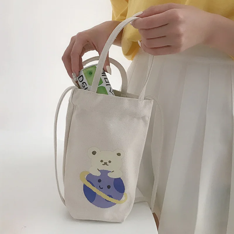 Adorable Cartoon Mini Bucket Bag - Water Bottle Holder Purse - Trendy Casual Chic Crossbody Bag for Women On-The-Go