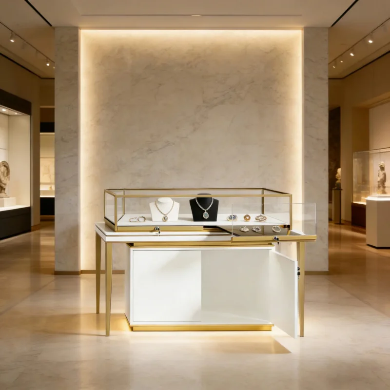 

custom.High-quality Jewelry and Watch Display Cabinet with Tempered Glass and LED Lights Aluminium Frame Shopping Malls