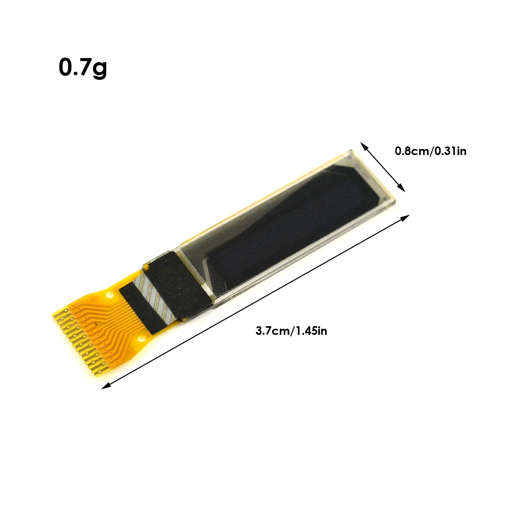 0.69 Inch Monochrome OLED Display Module 3.3V 14Pin OLED Display 96*16 Resolution White Light SPI I2C IIC Screen Display