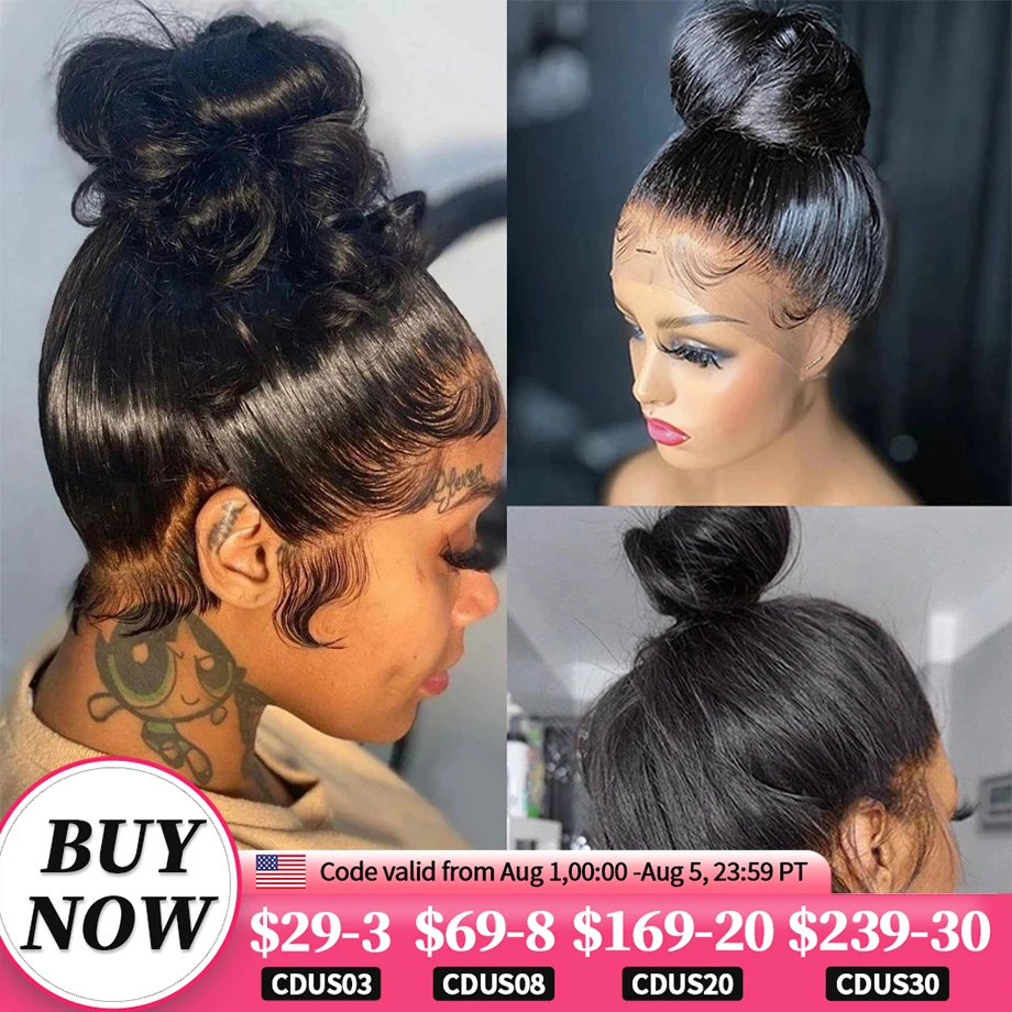 360 HD Full Lace Wig Straight 13x6 Lace Front Human Hair Wigs For Women 13x4 HD Transparent Lace Frontal Wig 6X4 5x5 Lace Wig