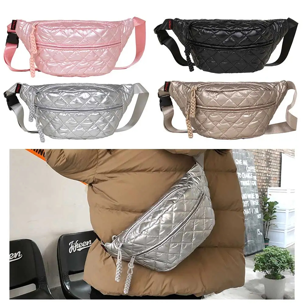 Fashion Casual Crossbody Purse Couple Quilted Chest Bag Small Sling Bag Vintage with Multi Pockets for Christmas Gift Fanny Pack