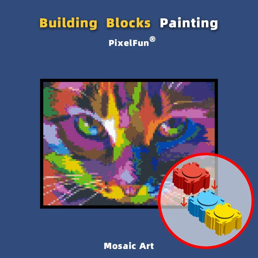 World Brand Building Blocks Diy Size Painting Mosaic Pixel Dots Art Animal Cat Photo Custom Finish At Home Play With Girlfriend