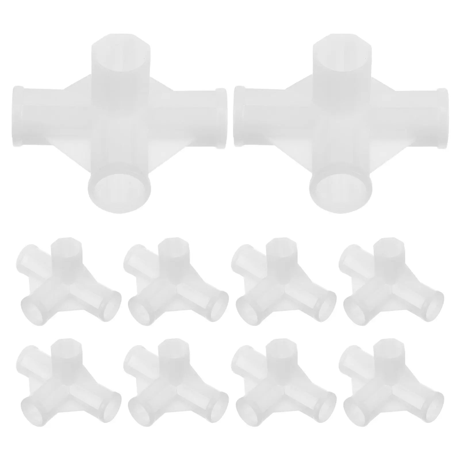 10Pcs Closet Rod Connector Stable Four Way Coupling for Wardrobe Shoe Organizer Dryer Rod Joint Closet Storage Hardware