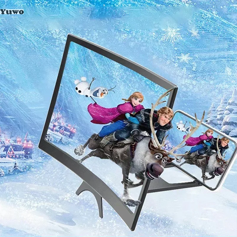 

12-дюймовый увеличенный 3D HD-усилитель экрана и подставка для смартфона для улучшения просмотра видео