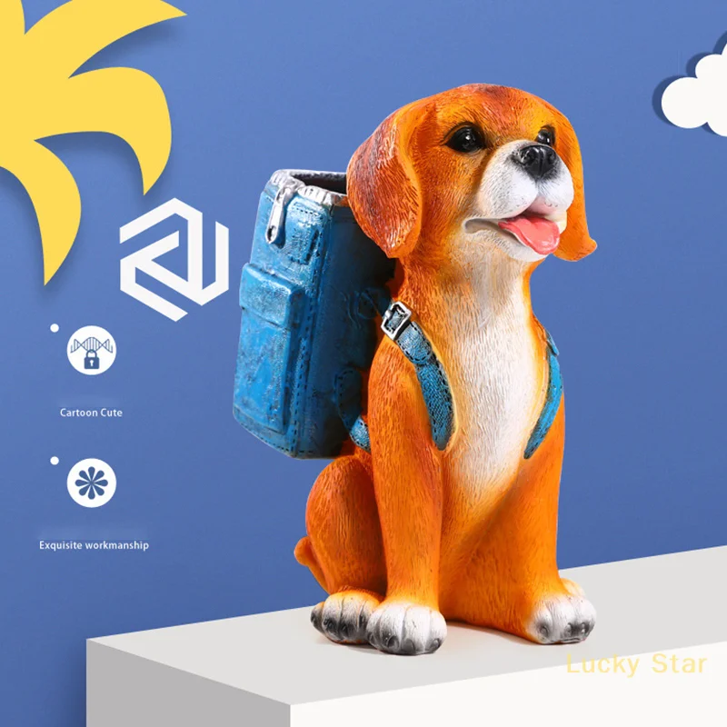 かわいい子犬ペンホルダークリエイティブ文具収納ボックスデスクトップ装飾学生文具用品子供のギフト