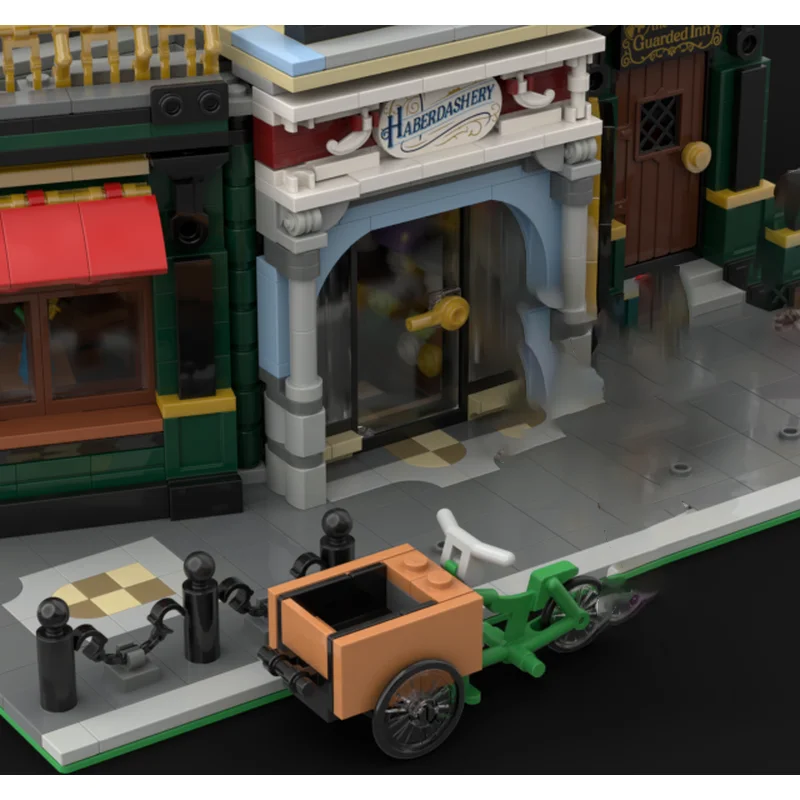 Stad Street View Moc Bouwstenen Modulair De Twin Clock Towers Bricks Model DIY Assemblage Constructie Speelgoed Vakantiecadeaus