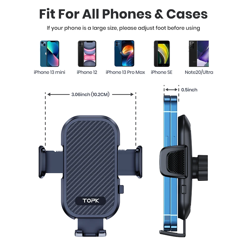TOPK Verbesserte Hakenclip-Autotelefonhalterung für Lüftungsschlitze, universelle Handy-Autohalterung für iPhone, LKW-Telefonhalterung.
