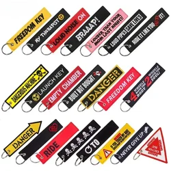 Veelkleurige Geborduurde Sleutelhanger Voor Mannen En Vrouwen Auto 'S Bagpack Custom Key Jet Tag Kettingen Motorfiets Doek Sleutelhanger Cadeau Chaveiro