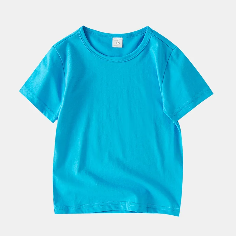 2026 Sommer Kinder T-Shirt Bonbonfarben 100% Baumwolle T-Shirts für Jungen Mädchen Baby Einfarbige Kleidung Kinder T-Shirts Kurzarm T-Shirts – Detail 14