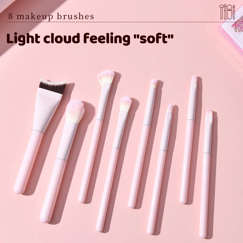 Ensemble de pinceaux de maquillage pour femmes, 1/8 pièces, ombre à paupières, fond de teint, cosmétique, fard à paupières, Blush, beauté, cheveux doux, outils de maquillage avec sac