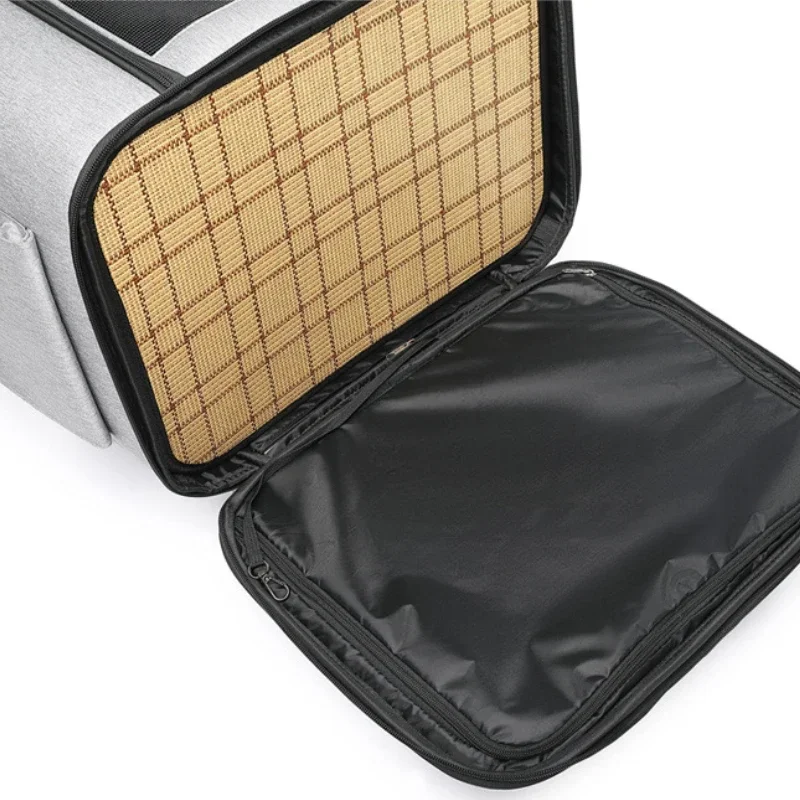 Large Cat Carriy Breathable Outdoor Basket Durable Transport Case with Silent Wheels Foldable Crate for Cats & Dogs Travel