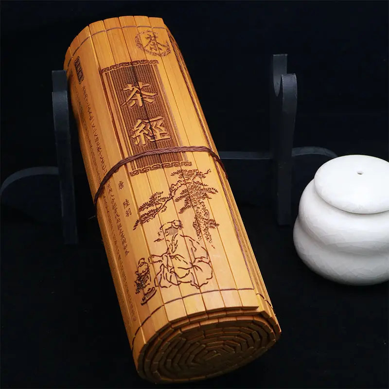 الخيزران المنسوجة نحت يدويا ربط موضوع زلات حروف الشاي سوترا الخيزران الديكور النمط القديم