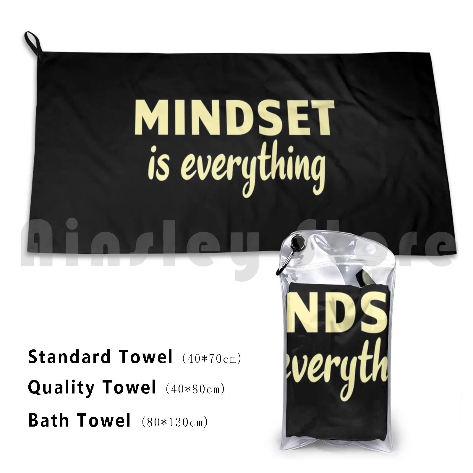 Powerlifting : Mindset Is Everything Custom Towel Bath Towel Powerlifting Powerlifting Because Funny Saying