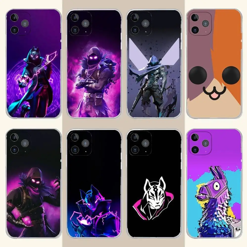 

Cool F-Fortnite Game Phone Case For iPhone 16,15,14,13,12,11 Plus,Pro,Max,XR,XS,Plus,E,SE4,Mini Transparent Soft Cover