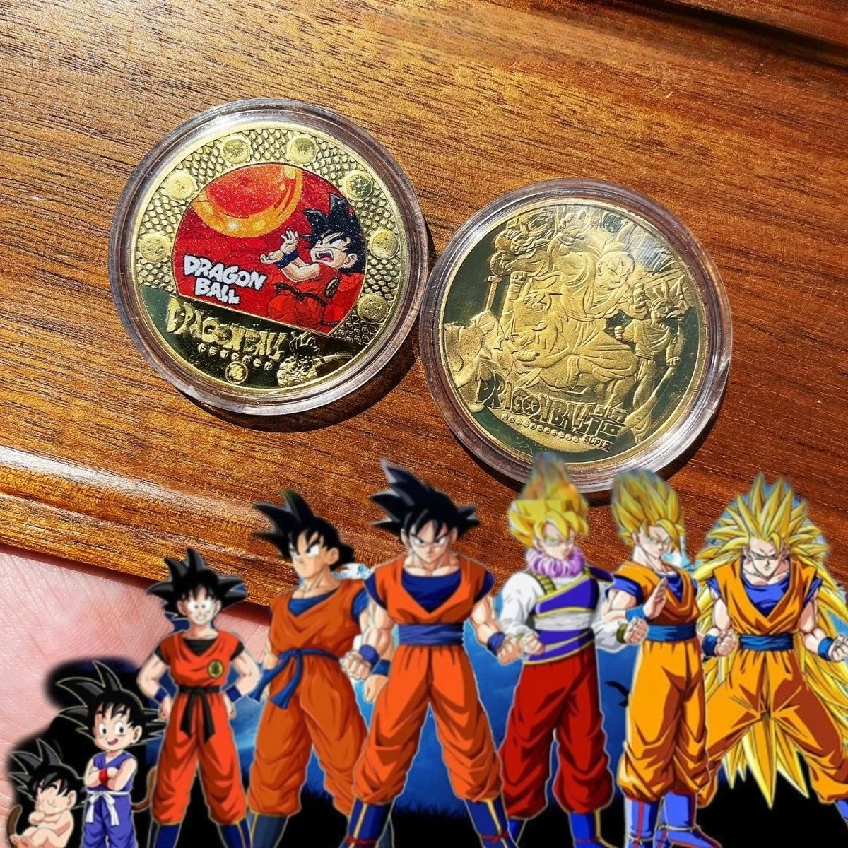 عملة ذهبية مطلية بكرة التنين ، شخصية أنيمي ، ابن جوكو ، فيتا ، سوبر سايان الطرفية ، مجموعة عزيز ، هدايا لعبة
