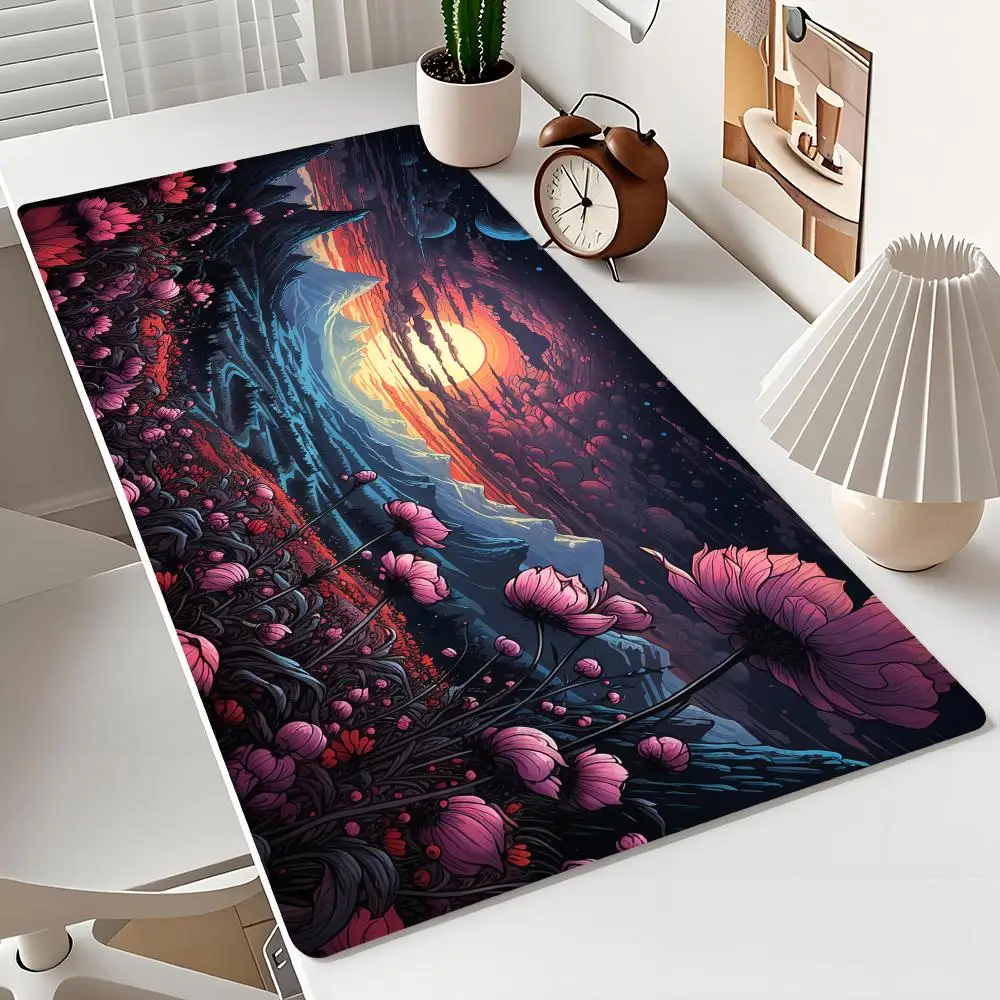 

Mysterious and fantastical scenery large Mouse Pad Desk Mat Stitched Edge Non-Slip Gaming pad mauspad office rug tapis de souris