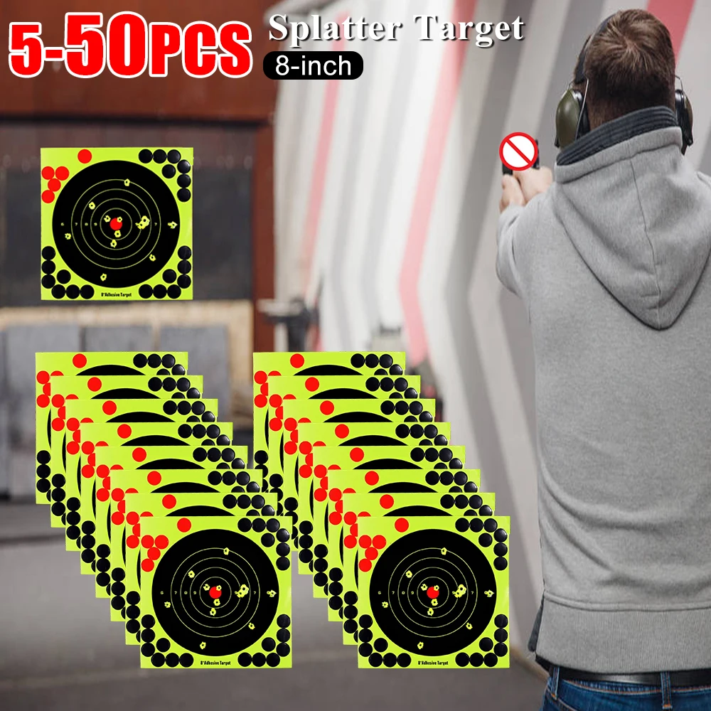 5/10/20/30/50 قطعة ترشيش الهدف 8 بوصة الهدف تهدف التدريب ملصق وضوح عالية لاصق الصيد تبادل لاطلاق النار الهدف ملصقات #1
