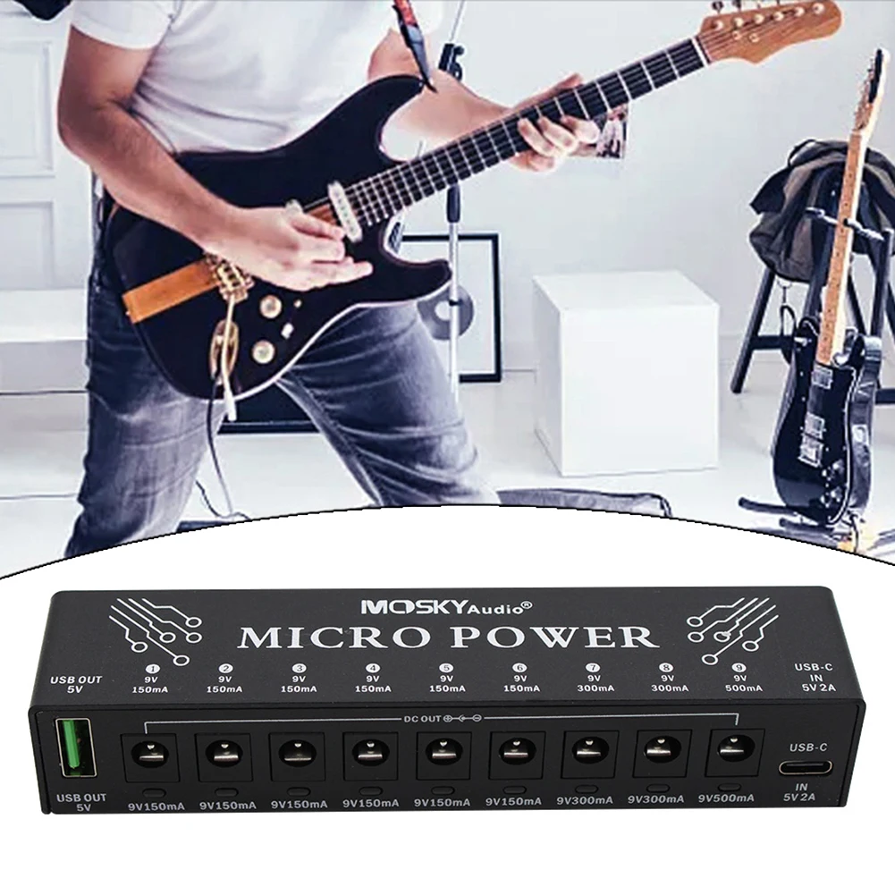 For Live Use Guitar Pedals Power Supply Noise Reduction Circuit Multiple Output Power Supply USB Output Easy Transport
