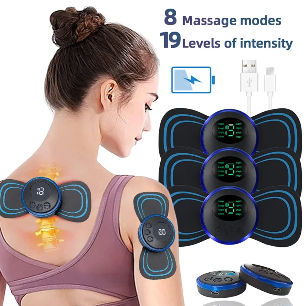 EMS Mini Massage Patch Portable Electric Neck Massager Shoulder and Neck Pulse Therapy Instrument Cervical Massage Patch
