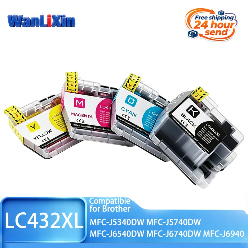 1/2/3/4/5 Sets LC432XL LC 432XL Ink Cartridge Compatible for Brother MFC-J6540DW MFC-J6740DW MFC-J6940 MFC-J5340DW MFC-J5740DW