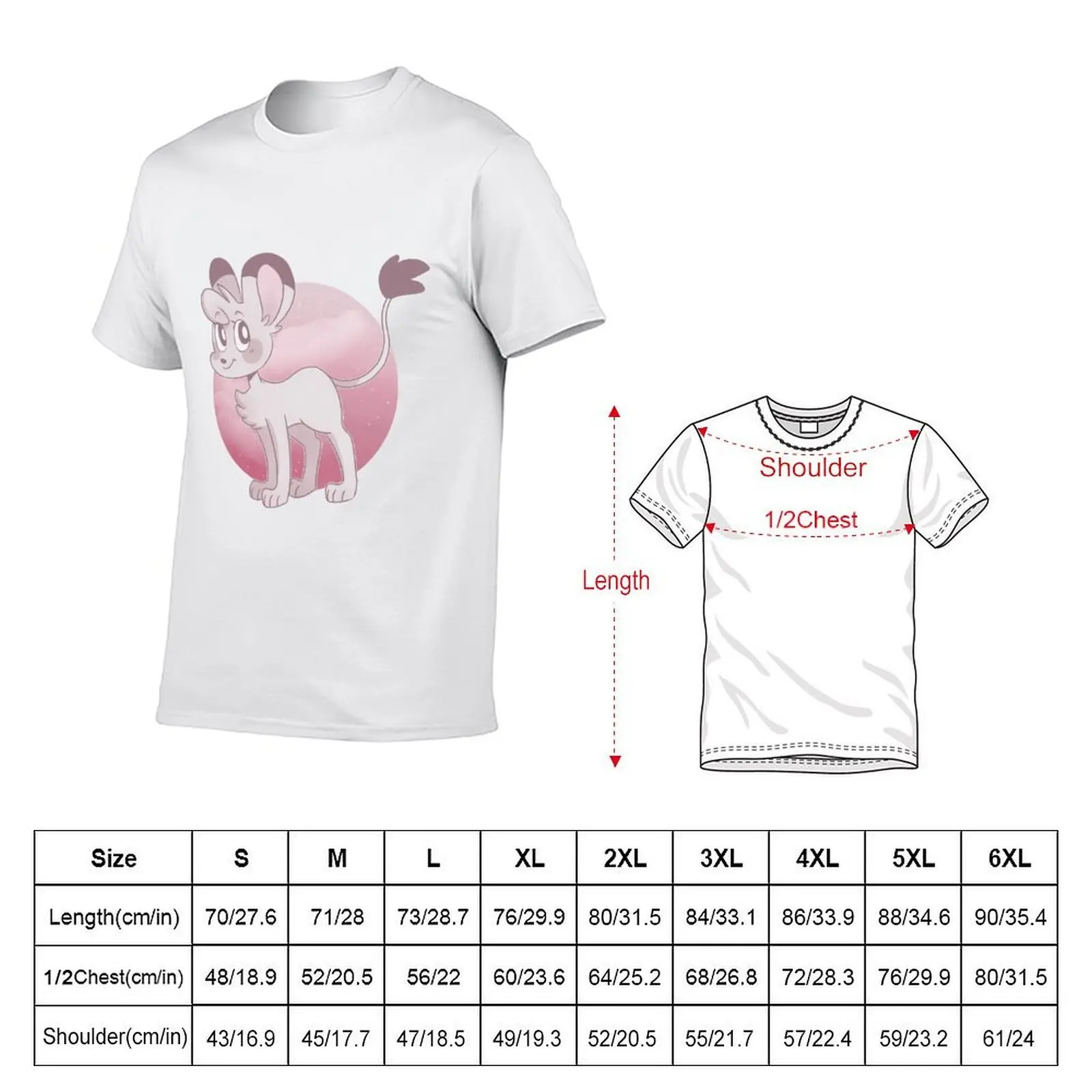 Pink kimba T-Shirt t shirt custom print man t shirt graphic man t shirts for men casual T-shirt
