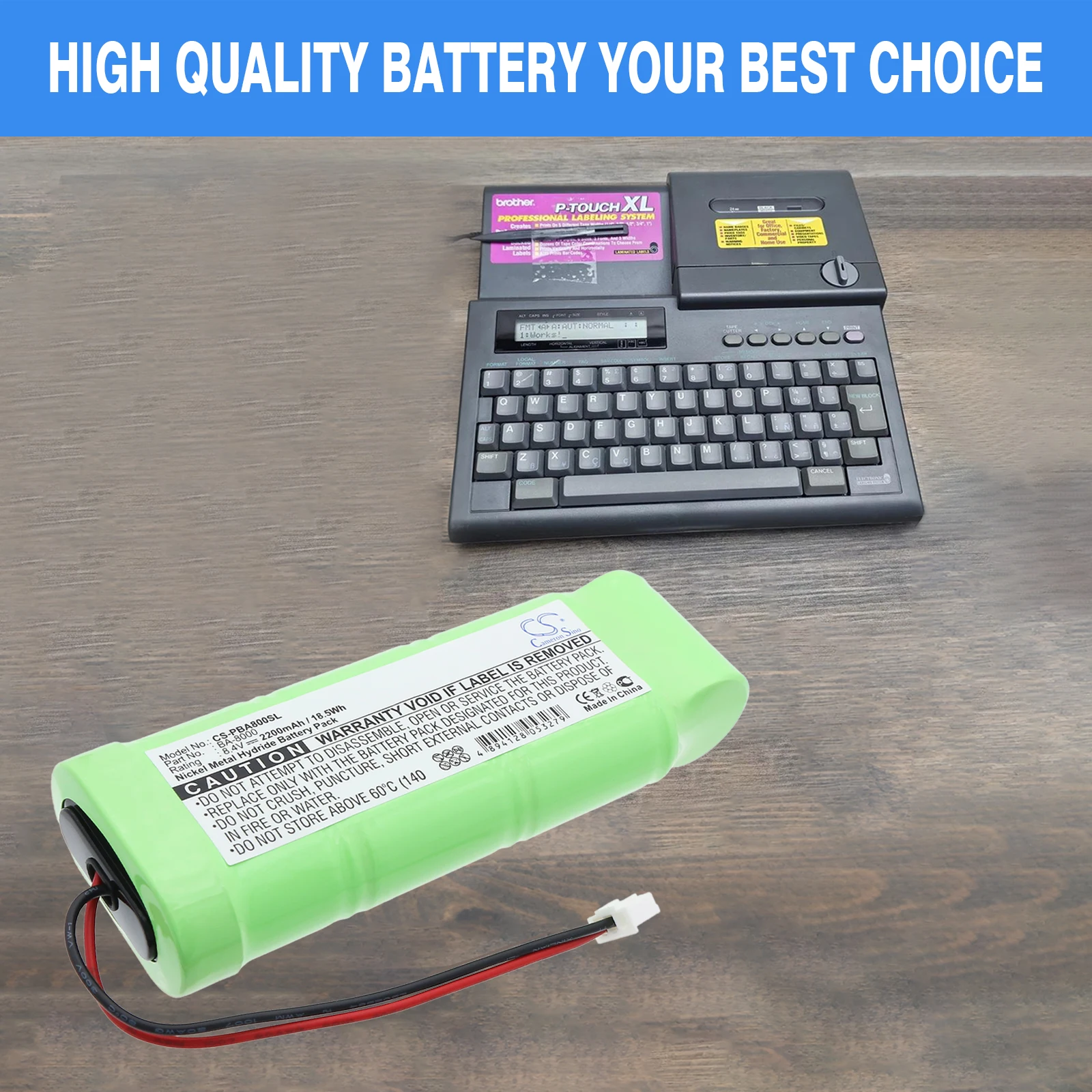 BA-8000 de batería de impresora portátil de 8,4 V 2200mAh para Brother PT8000 p-touch 110 200 300 310 340 340C 540 540C 1000 1200 1200P 1800E