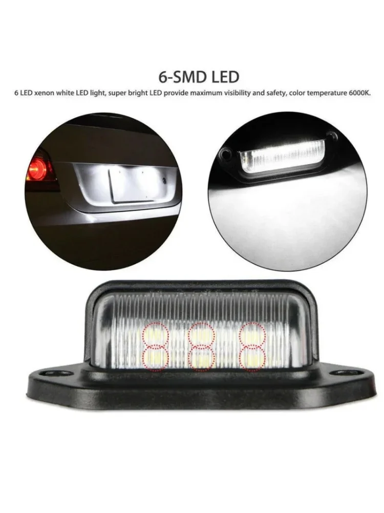 2/1 PCS 12 V-24 V 6 LED Anzahl Kennzeichen Licht Lampe Rücklicht Universal Für Autos Lkw Anhänger motorrad Boot – Detail 10