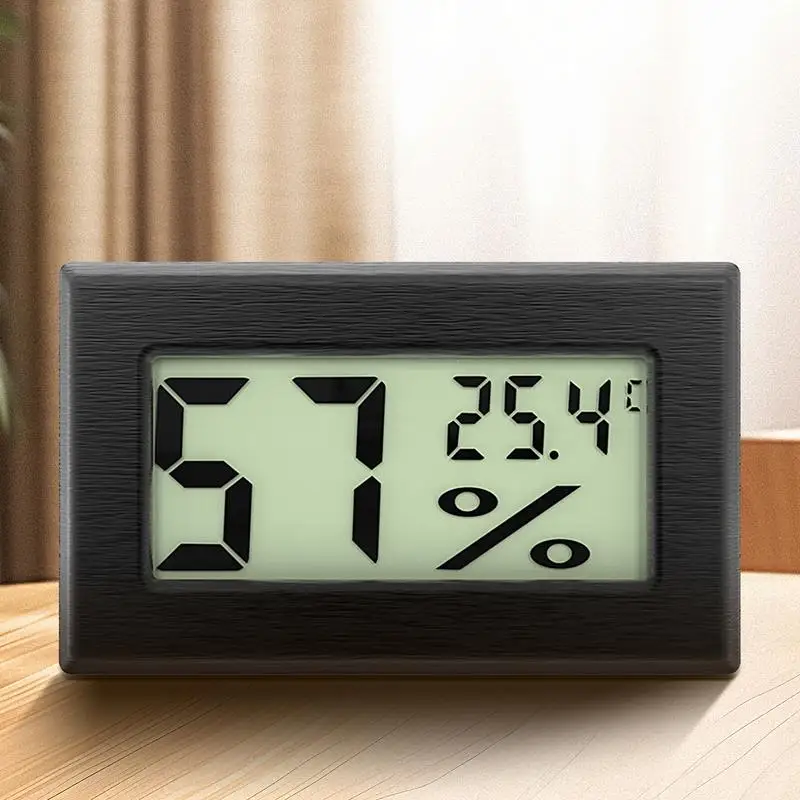 Small Hygrometer Precise Small Humidity Meter Portable Digital Temperature Gauge Temp And Humidity Gauge For Wine Boxes Cabinets