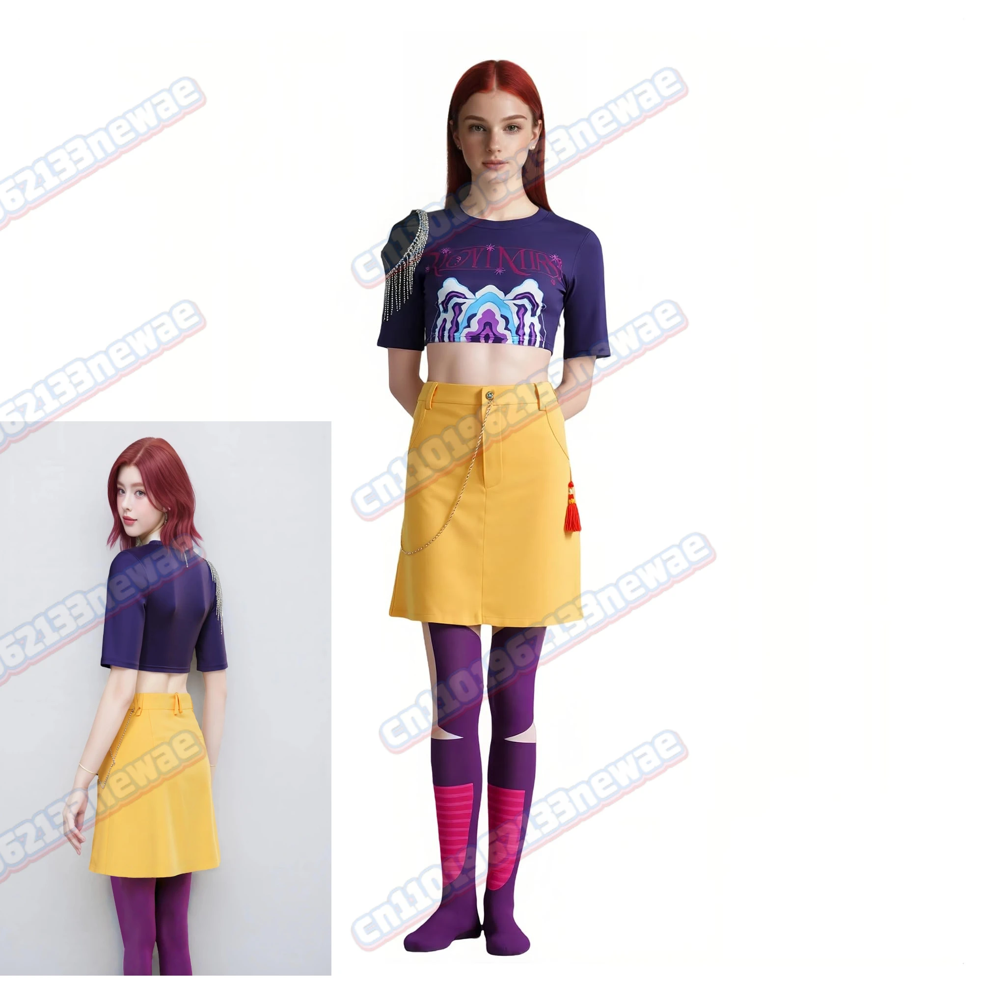 

Mira K-Pop: Demon Hunters Cosplay Costume Halloween Stage Performance Clothes For Women Anime Con Role Play Complete Set Outfits