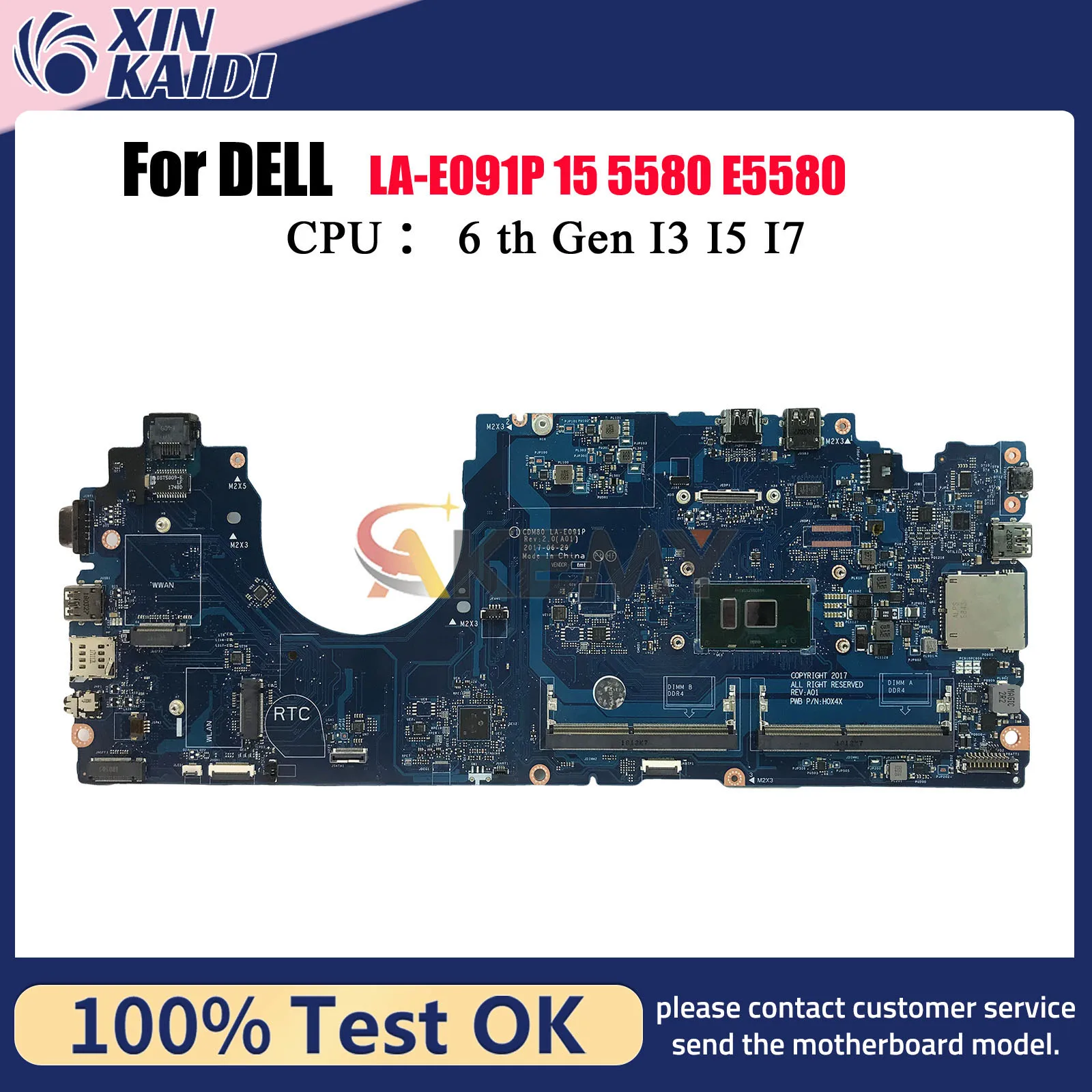 

Материнская плата для ноутбука Dell Latitude 5580 LA-E091P с процессором i3 i5 i7 6th 00C098 0V6V32 0M3HDV 0Y2K9C 100% тест в порядке
