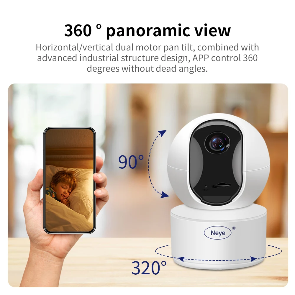 Imagem -04 - Neye-home Security Câmera Monitor de Bebê Babá Monitor Pet Visão Noturna 360 ° Áudio Bidirecional Intercom Câmera ip Wi-fi 8mp 4k