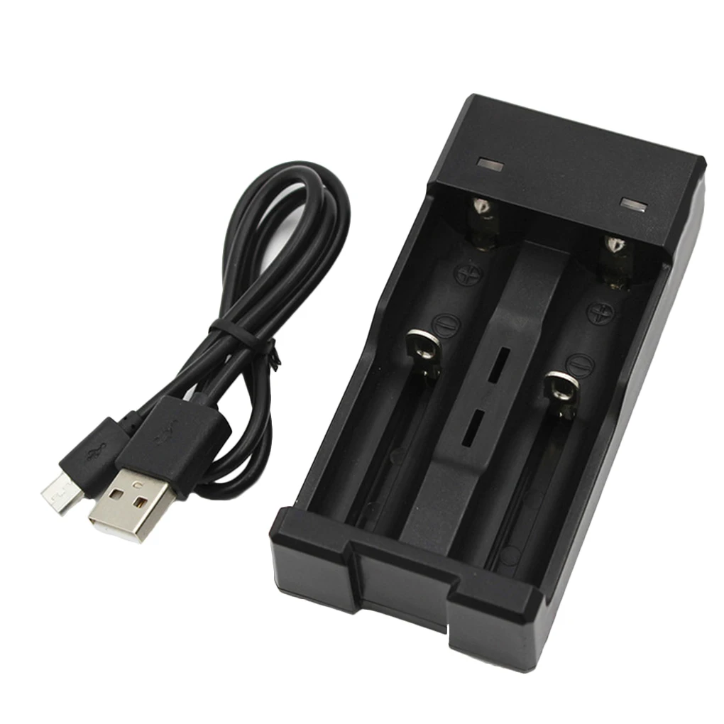 Dual Slots Lithium Battery Charger USB Cable Smart Batteries Power Adapter DC 4 2V 100-240V Cable Color Random