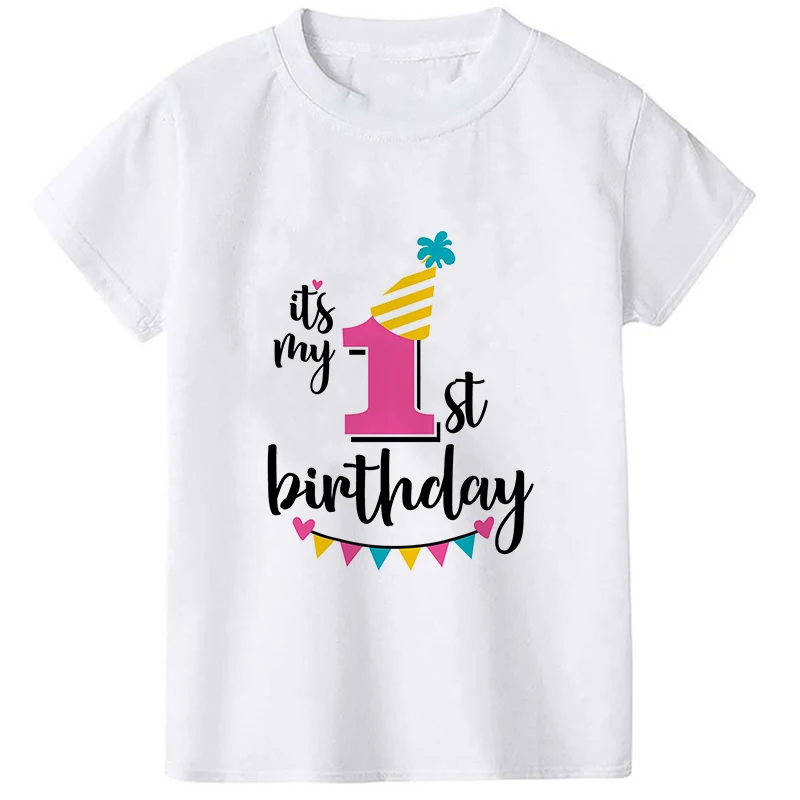 Girls Birthday Party Family Matching Clothes Mother Father Daughter Outfits T-shirt Parent-child Summer T Shirt Short Sleeve Top