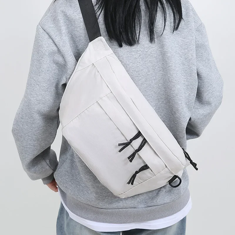 Men\'s Breast Bag Trendy Brand Capacity Versatile Shoulder Messenger Bag Boys Japanese Simple Men\'s and Women\'s Fashion Satchel