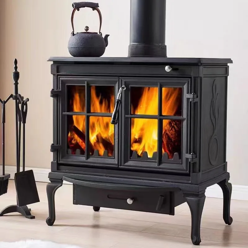 

burning wood household rural furnace European-style villa homestay self-built house living room independent real fire fireplace