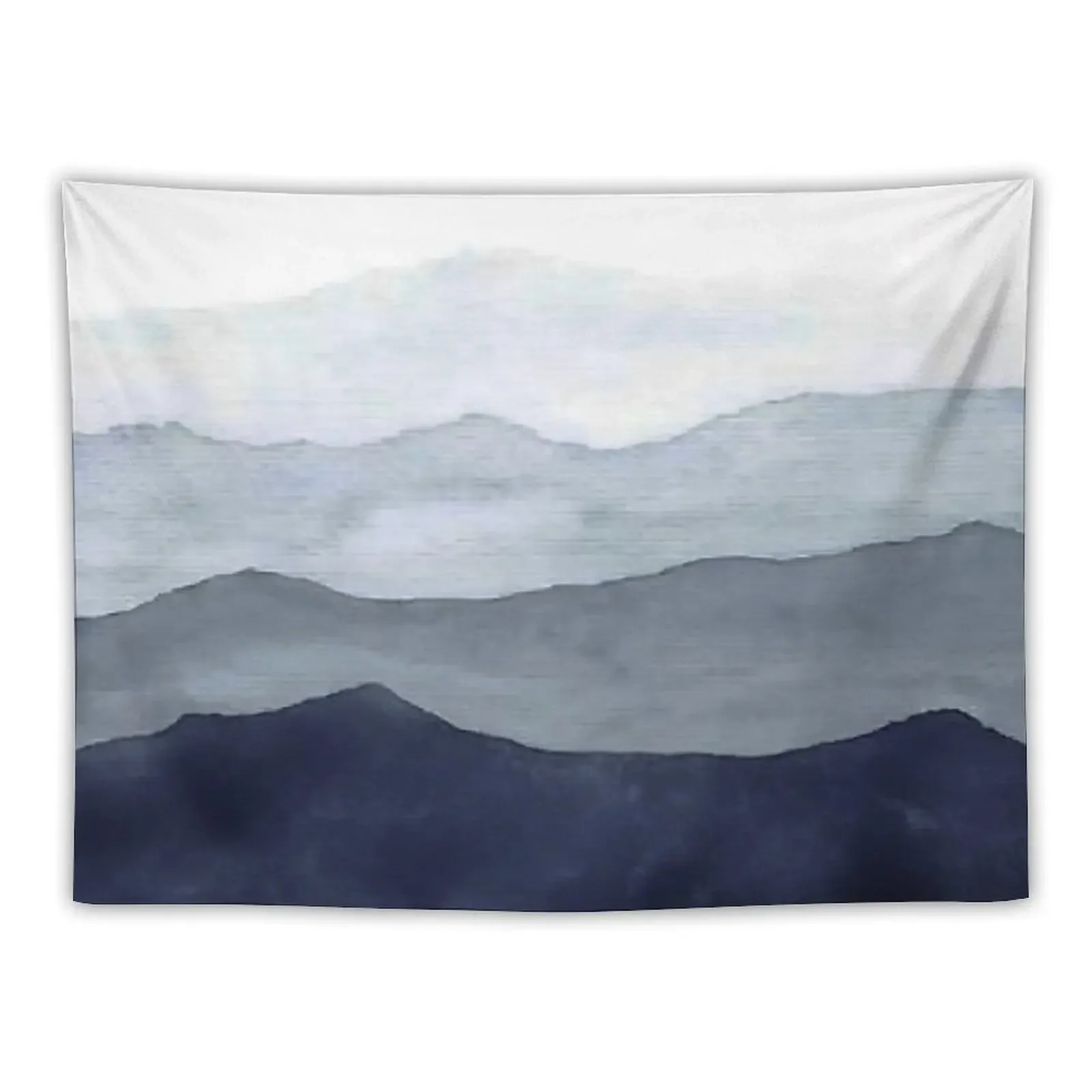 Indigo Abstract Watercolor Mountains Tapestry Christmas Decoration Bedroom Decoration Room Decoration Accessories Tapestry