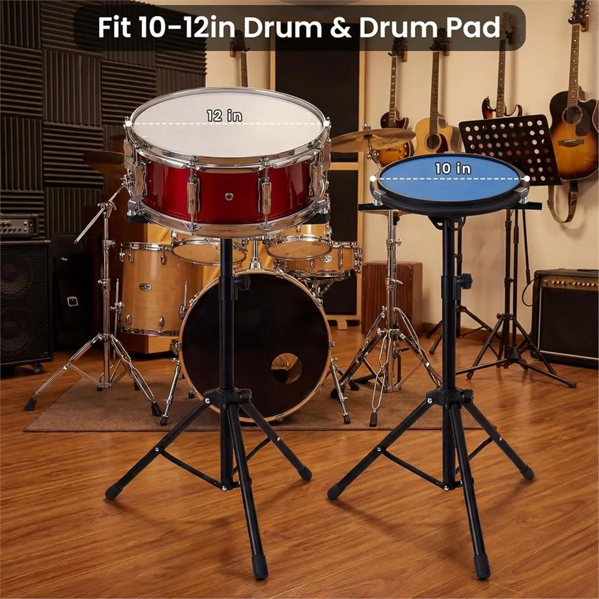 Big Discount Drum Stand,Adjustable Angle Dumb Drum Stand,for 11 12 Inch Snare Drum, Drum Practice Stand for Drum Beginners
