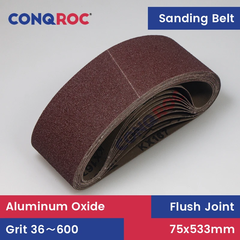 Correias de Lixamento do Óxido de Alumínio Correias Abrasivas 75×533 mm x 21” P36600 10 Peças