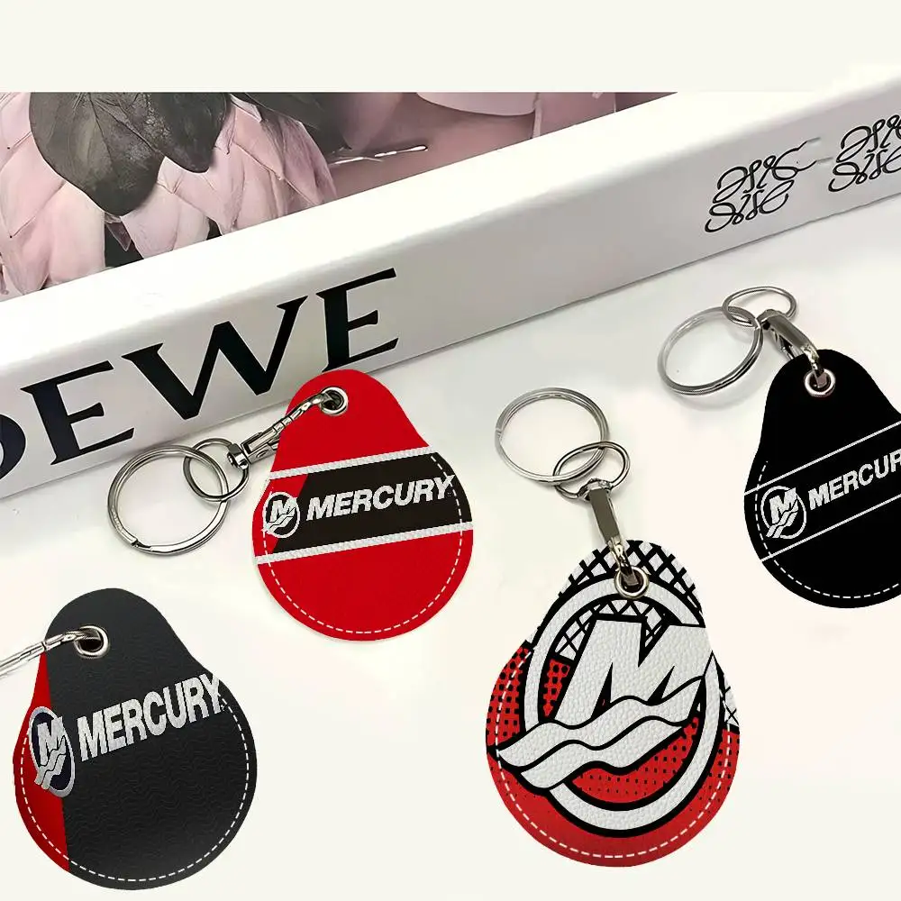 Mercury Racing Car PU Card Holder Keychain Key Ring Door Lock Access Tags Card Case Keychain Access Card Key Tag Ring