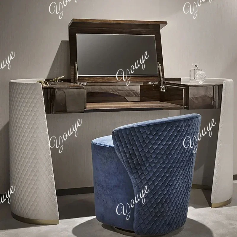

XM Flip Girls Luxury Vanity Table Nordic Jewelry Fabric Organizer Corner Bedroom Dressers Makeup Unique House Penteadeira Furnit