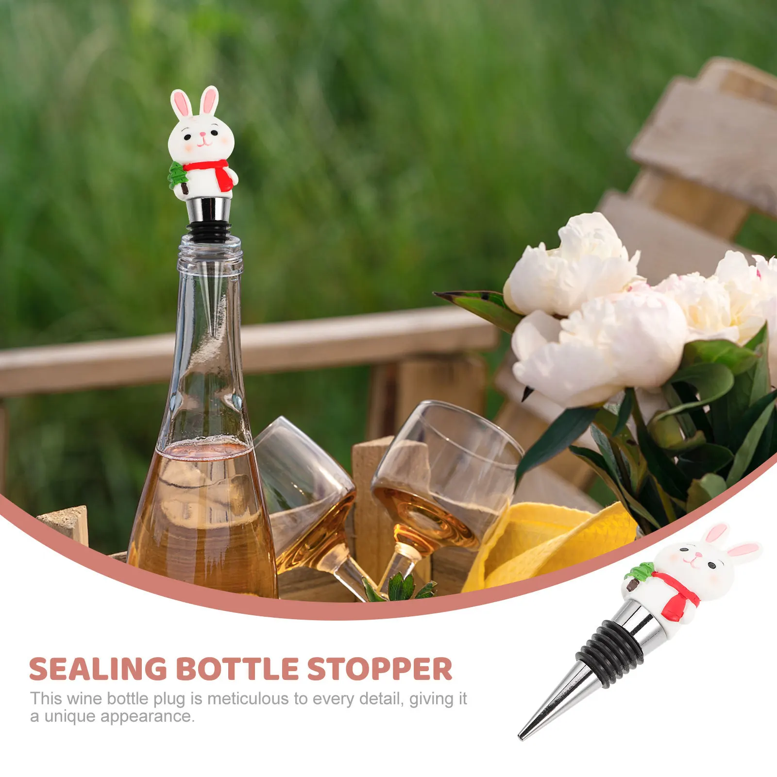 

Easter Bunny Wine Stopper Decorative Rabbit Bottle Sealer for Wine Soda Beer Vinegar Perfect Party Bar Supplies