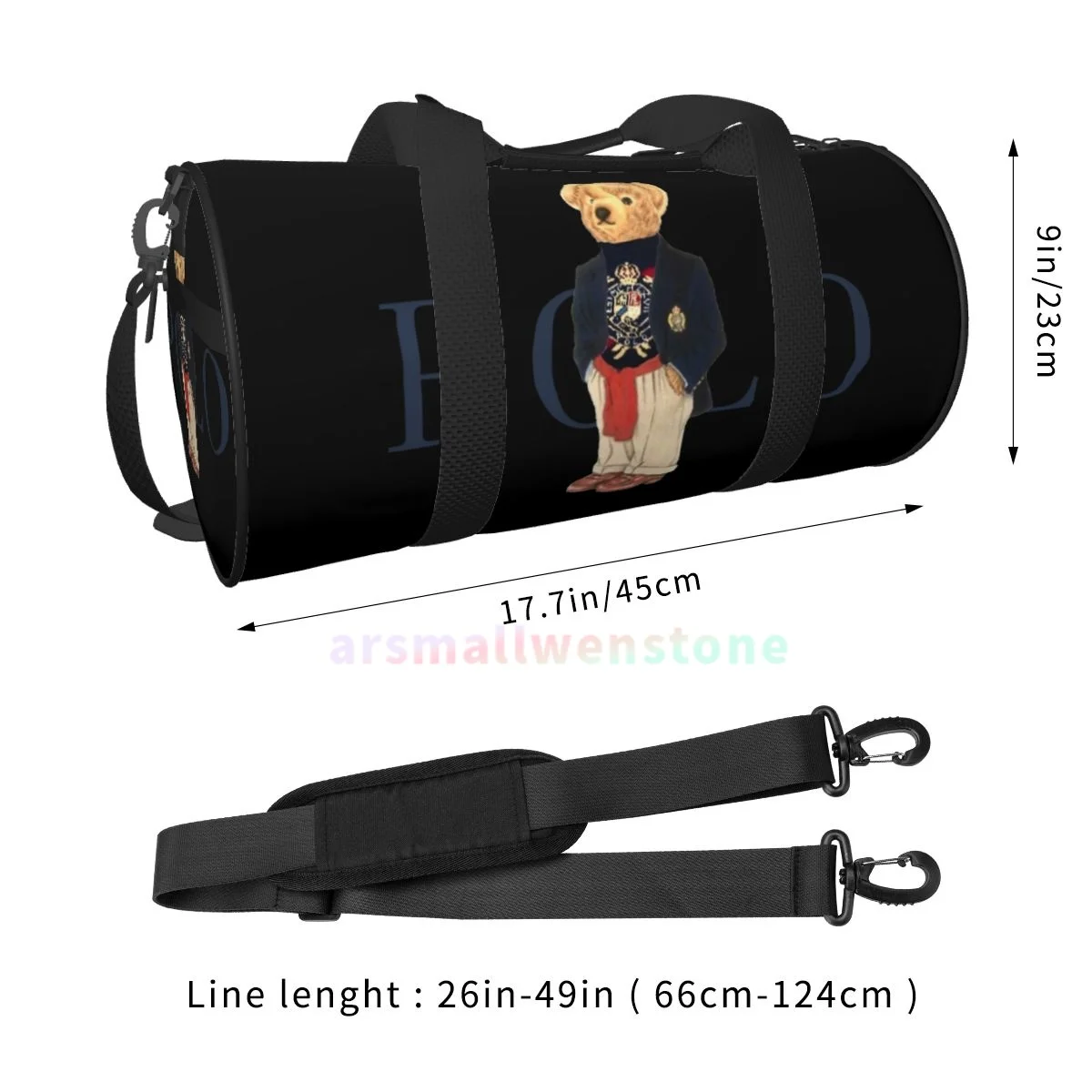 Bolsa de Yoga de osos Kawaii, mochila duradera de entrenamiento, bolsos redondos para Fitness al aire libre, bolsa de lona de viaje